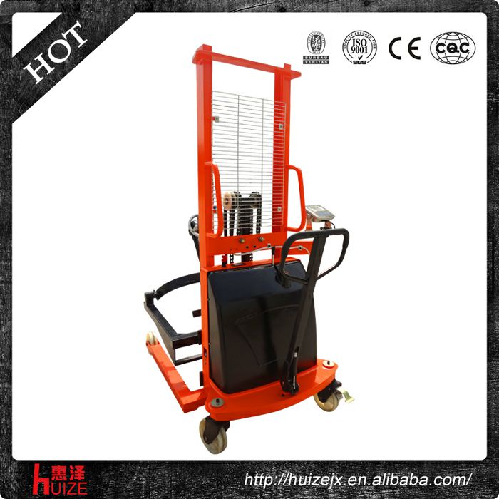 半電動稱重油桶車（夾鐵桶，手搖翻轉(zhuǎn)倒料）